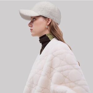 Women's White Fuzzy Teddy Hat